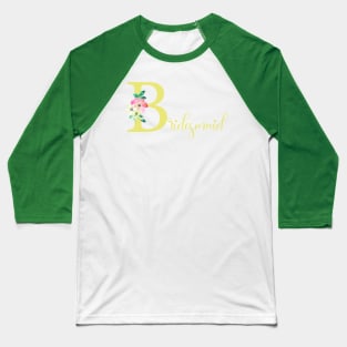 Yellow Floral Bridesmail illustration Baseball T-Shirt